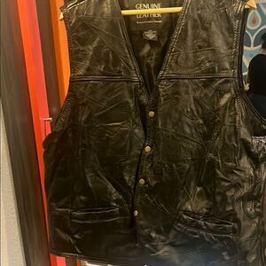 Genuine Leather Black Vest